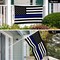 G128 Combo Pack: 6 Ft Tangle Free Aluminum Spinning Flagpole (Black) & Thin Blue Line Flag 3x5 Ft, LiteWeave Pro Series Printed 150D Polyester, 4 Corner Brass Grommets | Pole with Flag Included